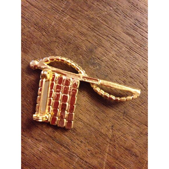 RAFAELIAN Rhinestone American Flag Red, White, and Blue Patriotic Pin/Brooch - Picture 2 of 4